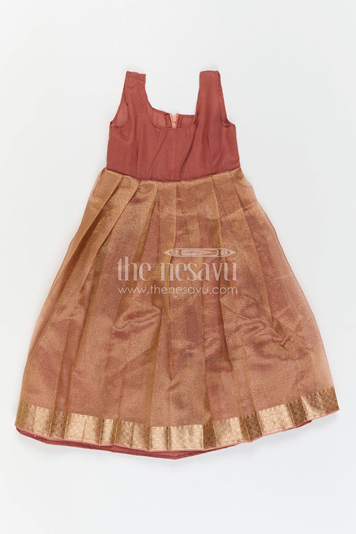 The Nesavu Pattu Pavadai Girls Pattu Pavadai for Festive Functions and Temple Celebrations Nesavu Nesavu Girls Pattu Pavadai For Festive Functions And Temple Celebrations With Semi Banaras Art Silk Design