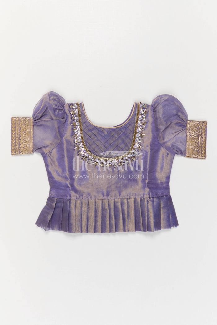 The Nesavu Pattu Pavadai Girls Pattu Pavadai for Festive Occasions and Family Functions Nesavu Nesavu Girls Pattu Pavadai For Festive Occasions With Blend Silk And Tissue Skirt Traditional Design