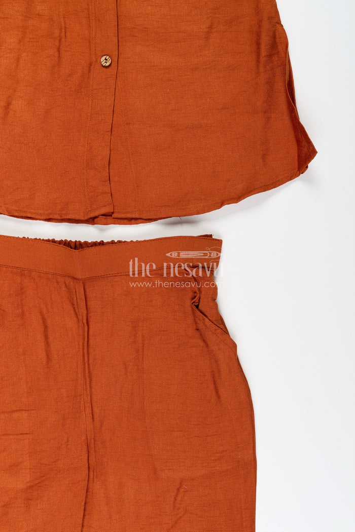 The Nesavu Girls Co-Ord Sets Girls Plazzo Kurta Set with Floral Embroidery for Everyday Ethnic Wear Nesavu Nesavu girls floral embroidery plazzo set viscose  perfect ethnic day casual occasions