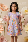 The Nesavu Girls Cotton Frock Girls Printed Cotton Frock for Playdates and Everyday Summer Comfort Nesavu 14 (6M) / Purple / Cotton GFC2147A-14 Nesavu Girls Cotton Digital Print Frock For Playdates Casual Outings And Everyday Kids Wear