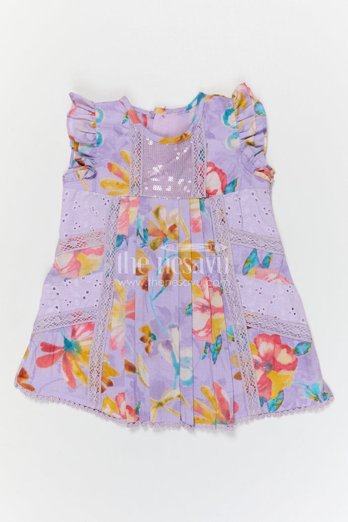 The Nesavu Girls Cotton Frock Girls Printed Cotton Frock for Playdates and Everyday Summer Comfort Nesavu Nesavu Girls Cotton Digital Print Frock For Playdates Casual Outings And Everyday Kids Wear
