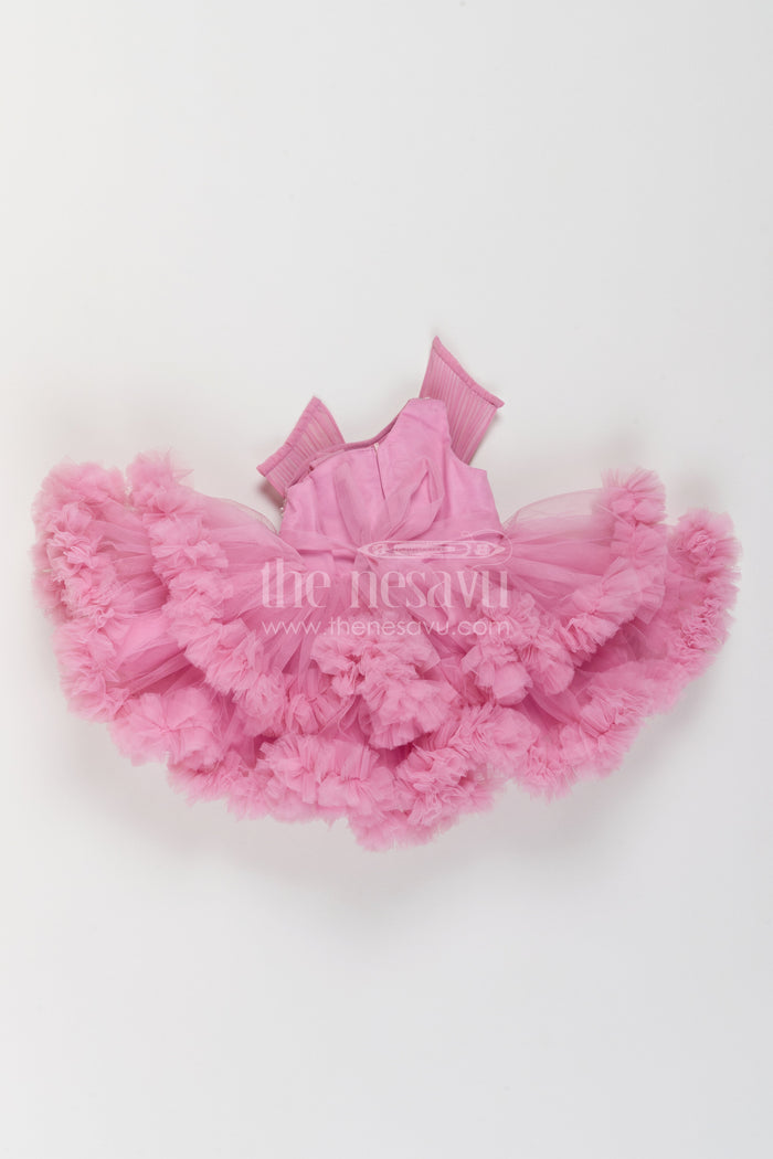 The Nesavu Girls Fancy Party Frock Girls Ruffle Frock for Birthday Photoshoots and Princess Parties Nesavu Nesavu Girls Net Ruffle Frock For Birthday Photoshoots Princess Parties And Milestone Celebrations