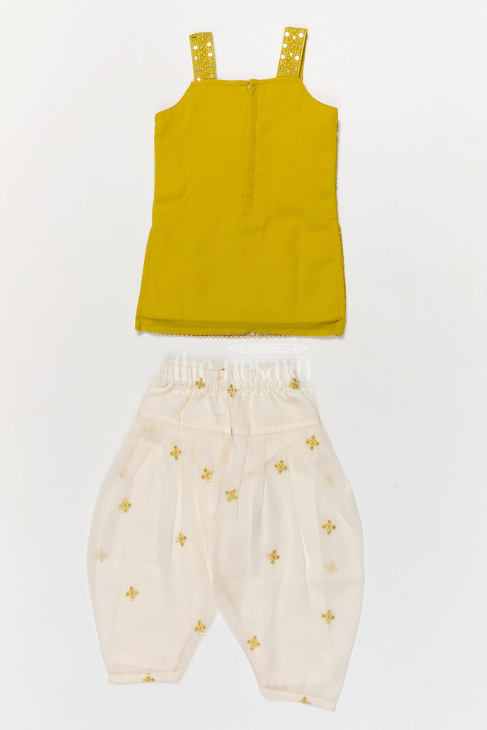 The Nesavu Girls Sharara / Plazo Set Girls Sharara Set for Birthdays and Ethnic Celebrations Nesavu Nesavu girls georgette sharara set with sequin embroidery for birthdays and festive occasions
