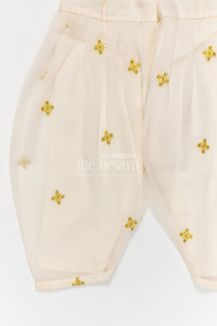 The Nesavu Girls Sharara / Plazo Set Girls Sharara Set for Birthdays and Ethnic Celebrations Nesavu Nesavu girls georgette sharara set with sequin embroidery for birthdays and festive occasions