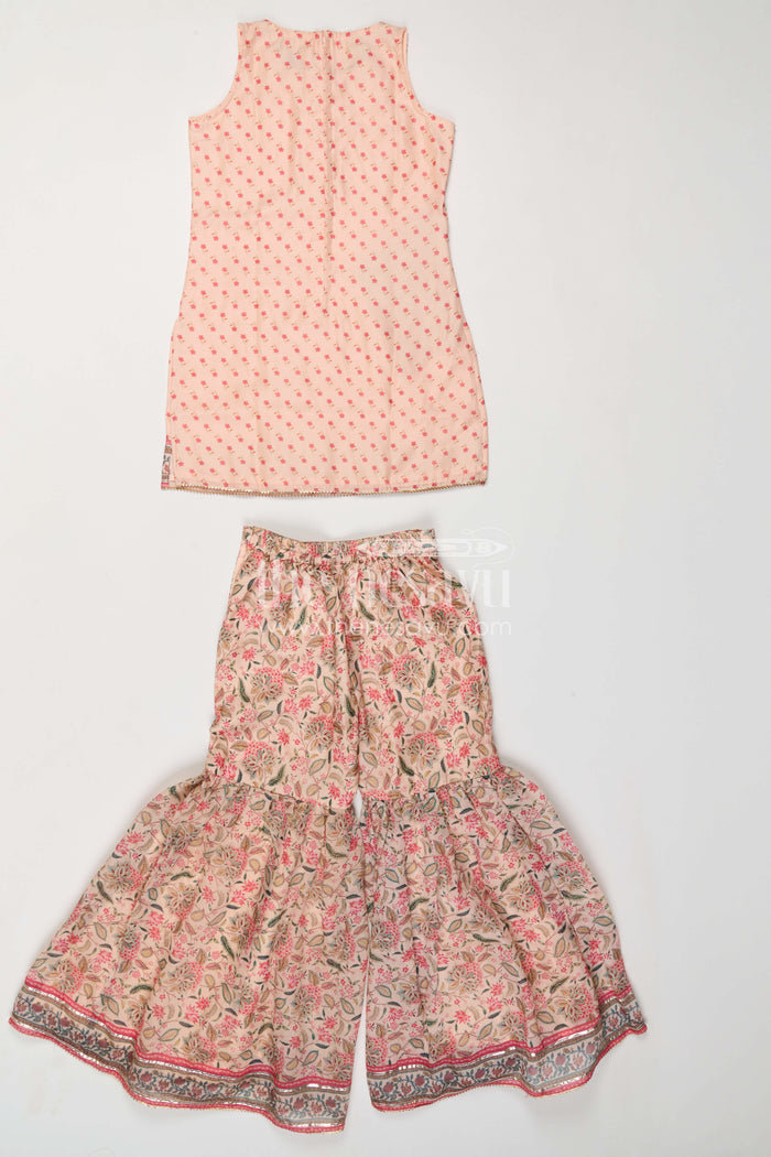 The Nesavu Girls Sharara / Plazo Set Girls Sharara Set for Family Gatherings and Festive Outings Nesavu Nesavu Girls Sharara Set For Festive Outings With Georgette Digital Print And Comfortable Flared Design