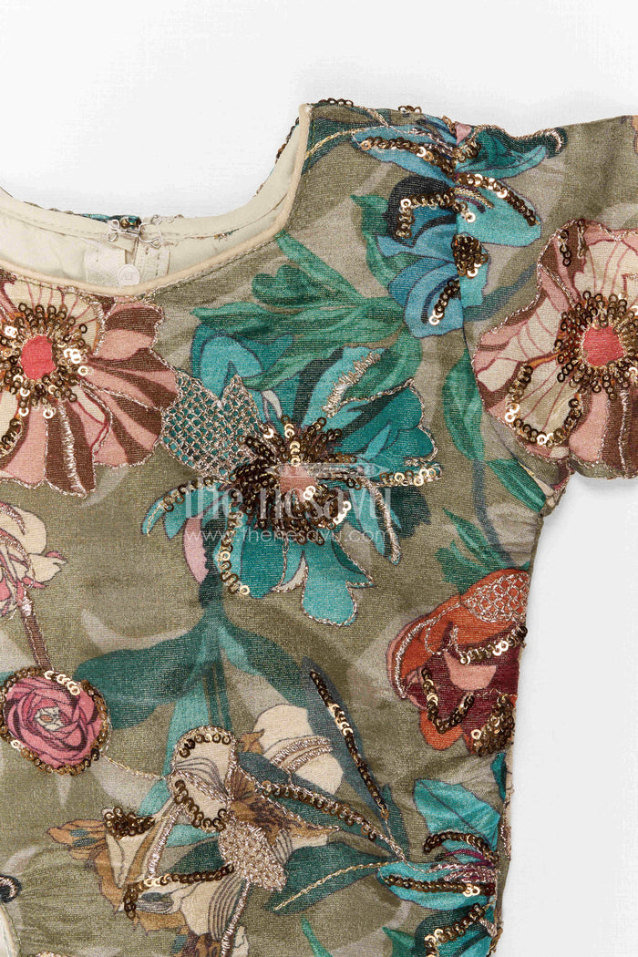 The Nesavu Girls Sharara / Plazo Set Girls Sharara Set for Festive Celebrations and Party Celebrations Nesavu Nesavu girls sharara set for festive celebrations and weddings with embroidered designer yoke
