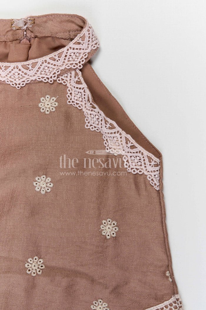 The Nesavu Girls Sharara / Plazo Set Girls Sharara Set for Festive Gatherings and Family Celebrations Nesavu Nesavu girls textured viscose rayon sharara set for festive celebrations and weddings