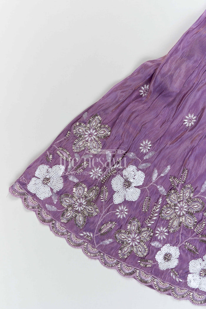 The Nesavu Girls Sharara / Plazo Set Girls Sharara Set for Weddings and Festival Celebrations Nesavu Nesavu girls viscose silk sharara set with designer embroidery for weddings and festive occasions