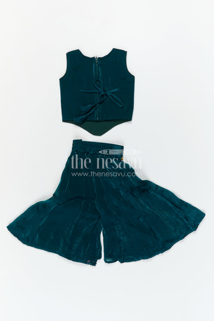 The Nesavu Girls Sharara / Plazo Set Girls Sharara Set for Weddings and Festival Family Celebrations Nesavu Nesavu girls glaze organza sharara set for weddings and festive celebrations with designer embroidery