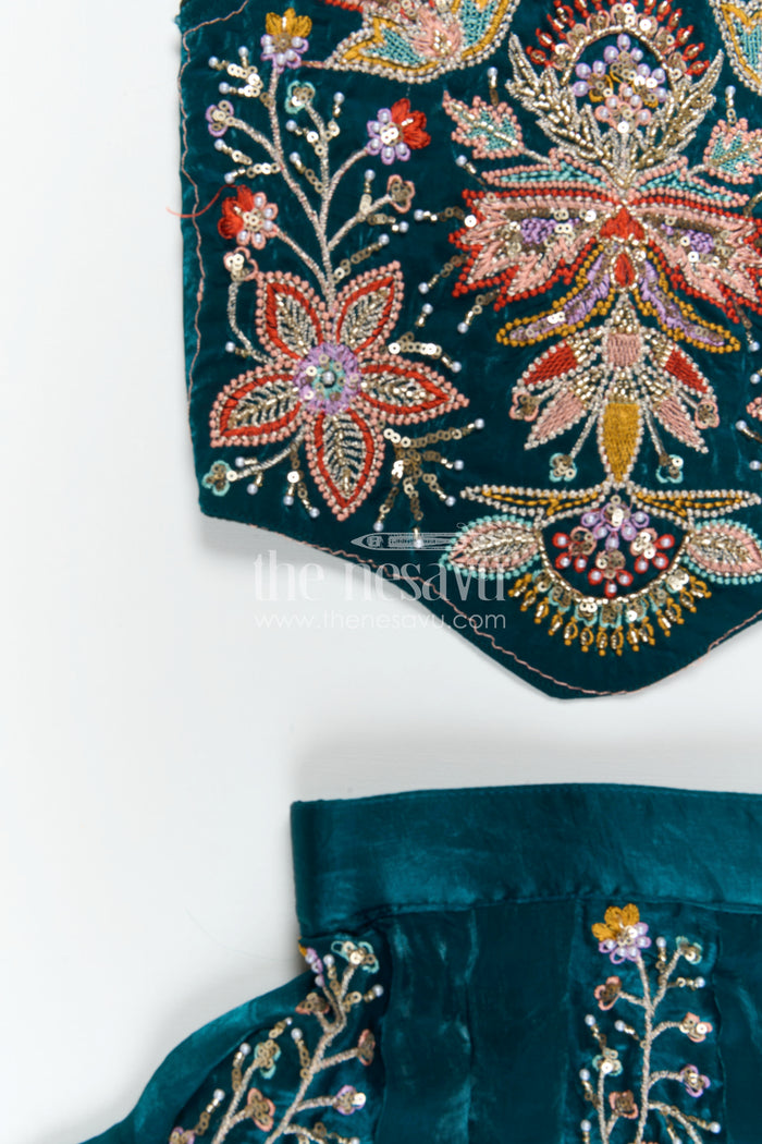 The Nesavu Girls Sharara / Plazo Set Girls Sharara Set for Weddings and Festival Family Celebrations Nesavu Nesavu girls glaze organza sharara set for weddings and festive celebrations with designer embroidery