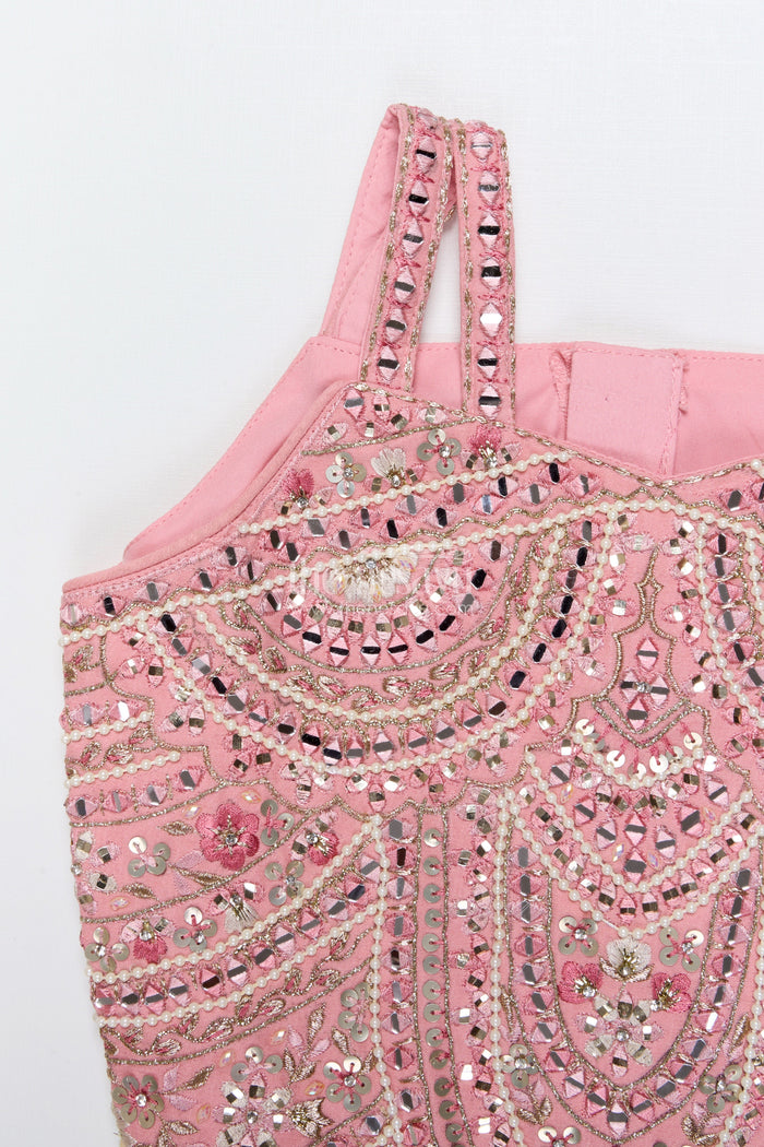 The Nesavu Girls Sharara / Plazo Set Girls Sharara Set for Weddings and Traditional Functions Nesavu Nesavu girls sharara set embroidered yoke weddings festive celebrations