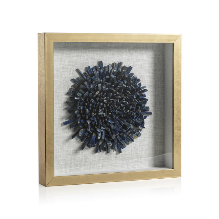 Gold Framed Blue Lapis Flower 16" x 16" - DEC by Carlyle Avenue