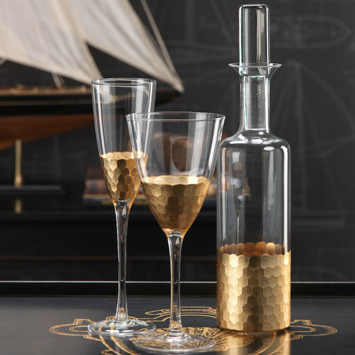 Gold Leaf Fez Stemware - Set of 4 - Stemware by Carlyle Avenue