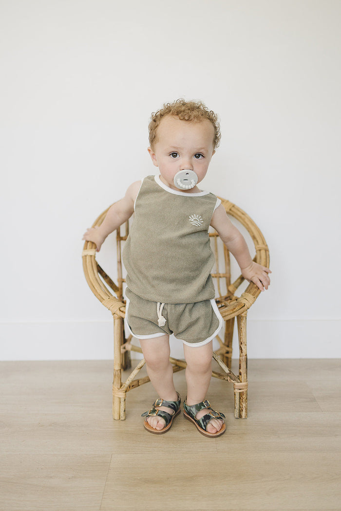Green Terry Cloth Short Set