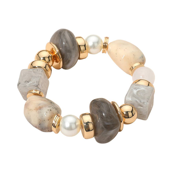 Grey Chunky Resin Pebble Bracelet