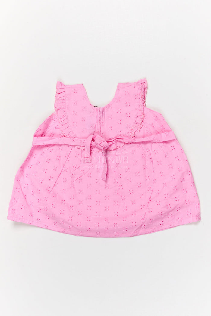 The Nesavu Baby Cotton Frocks Hakoba Cotton Frock for Baby Girls with Sleeveless Flare Design Nesavu Nesavu baby girl hakoba cotton frock with sleeveless pleated silhouette for festive casual wear