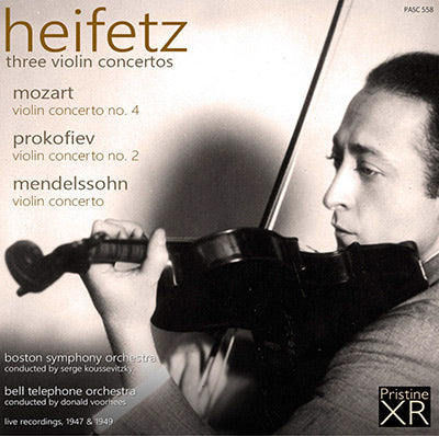 HEIFETZ plays Mozart, Prokofiev, Mendelssohn Concertos (1949/47) - PASC558 - CD