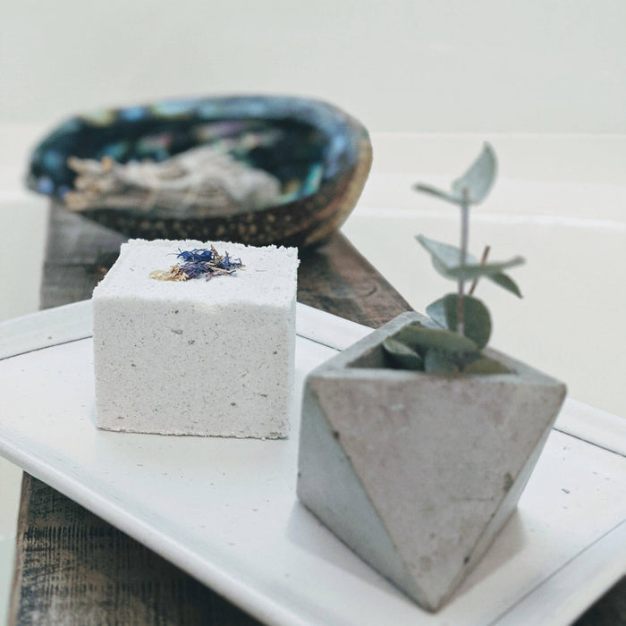 Herbal-Infused Eucalyptus + Corn Flower Bath Bomb