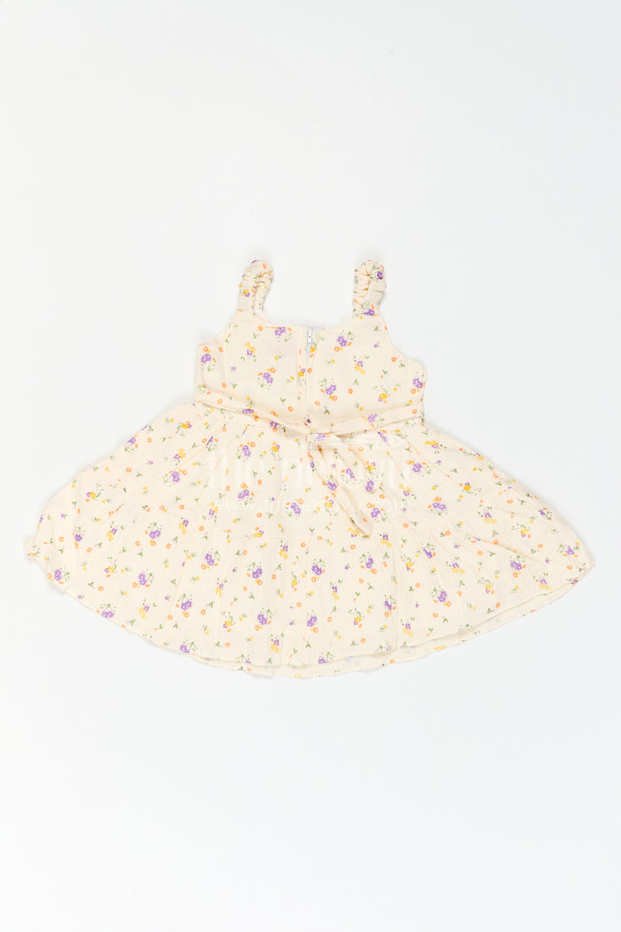 The Nesavu Baby Cotton Frocks Infant Floral Frock for Birthday Playdates Nesavu Nesavu Infant Floral Frock For Birthday Playdates With Muslin Cotton And Butterfly Detail