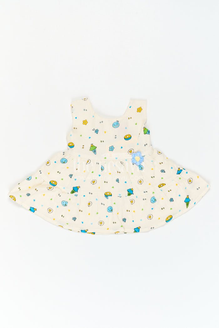 The Nesavu Baby Cotton Frocks Infant Printed Frock for Family Picnic Days Nesavu Nesavu Infant Printed Frock For Family Picnic Days With Breathable Muslin Cotton And Soft Flare