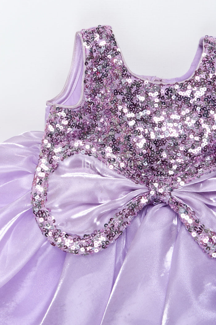 The Nesavu Girls Fancy Party Frock Lavender Party Frock for Girls Sequin Yoke Organza Dress for Birthdays Nesavu Nesavu Lavender Party Frock Girls Sequin Yoke Organza Dress Birthdays Celebrations