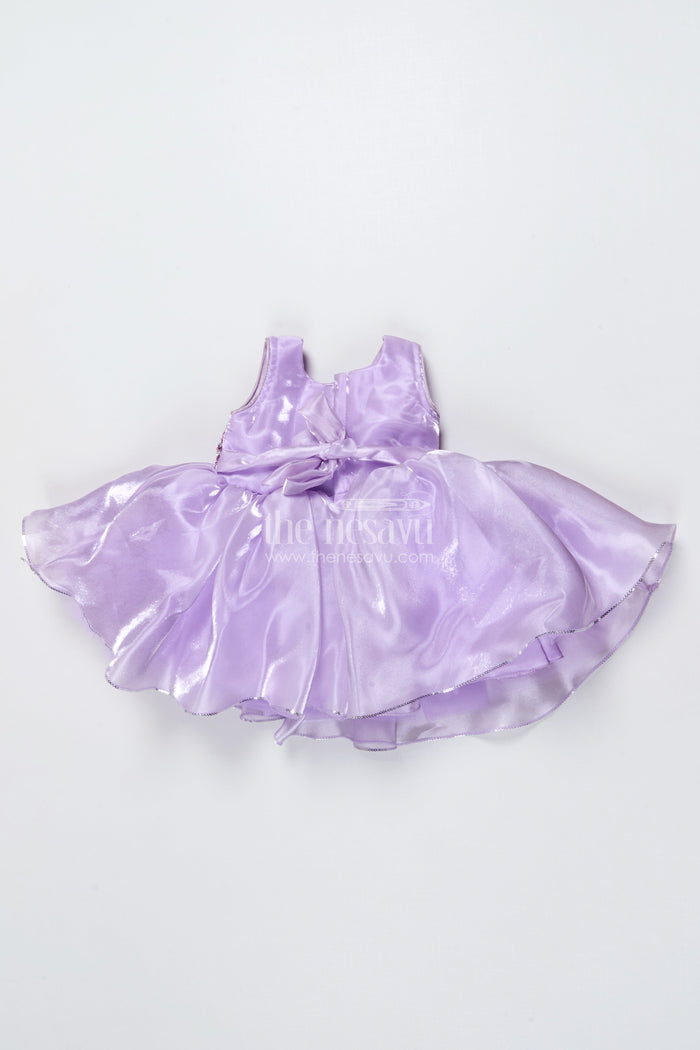 The Nesavu Girls Fancy Party Frock Lavender Party Frock for Girls Sequin Yoke Organza Dress for Birthdays Nesavu Nesavu Lavender Party Frock Girls Sequin Yoke Organza Dress Birthdays Celebrations