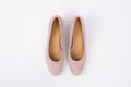 Aerial view of Lily court shoe in blush pink. womens heels in larger sizes 42-46