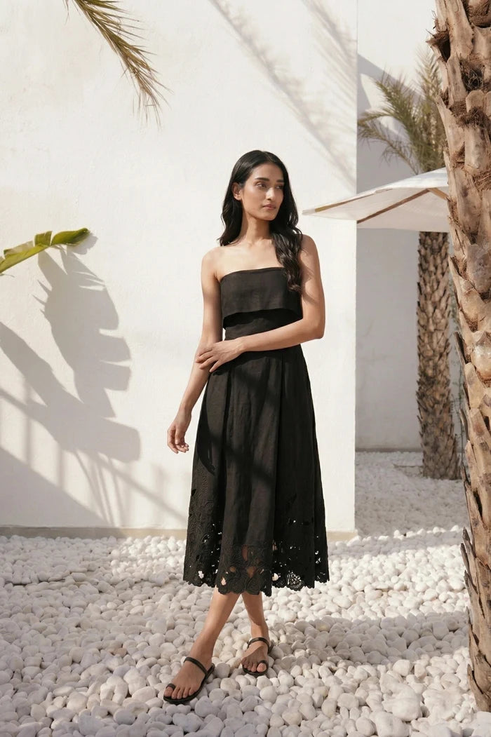 Lina Handcrafted Linen Dress Bloome