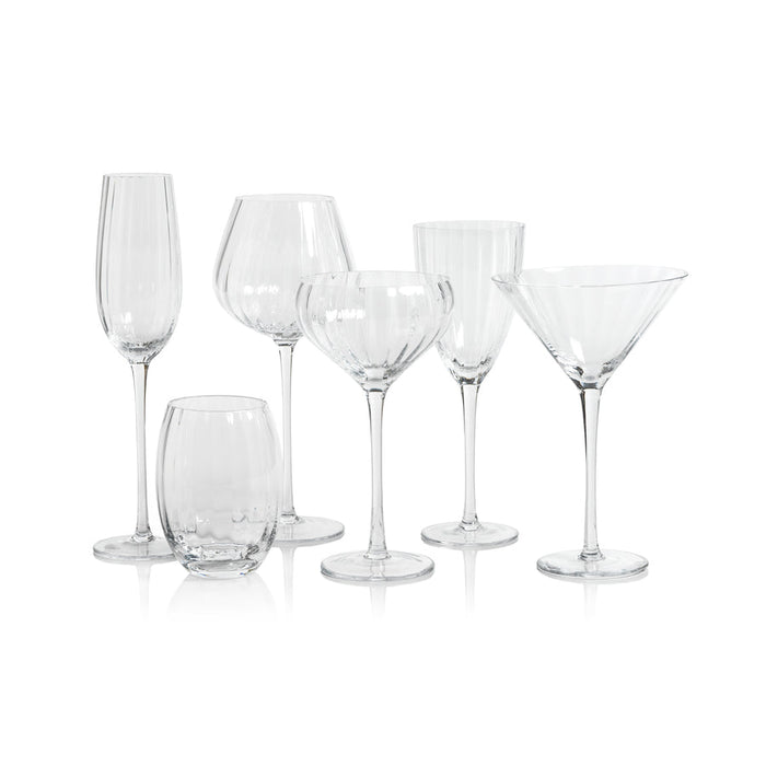 Madeleine Optic Glassware Collection - Clear (SINGLE) - Glassware by Carlyle Avenue