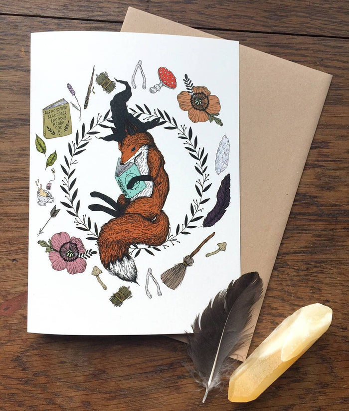 Magic Student Fox Greeting Card