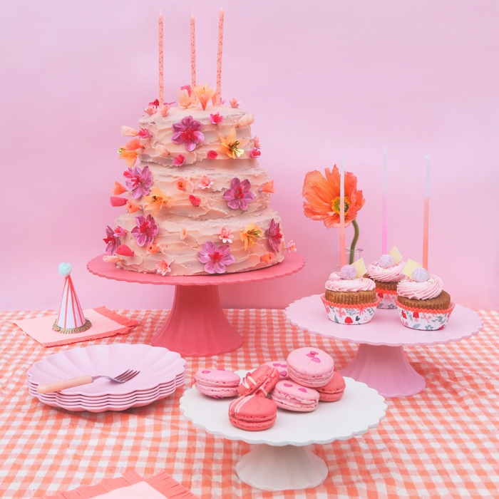 Medium Bamboo Fiber Cake Stand- Pink
