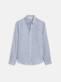 Mill Dress Shirt in Linen Stripe - Blue / White
