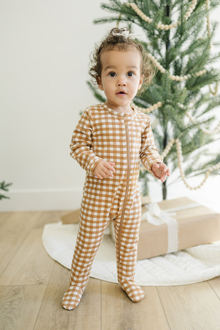 Mustard Gingham Zipper