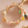 Natural Stone Pointed Stretch Bangle Bracelet