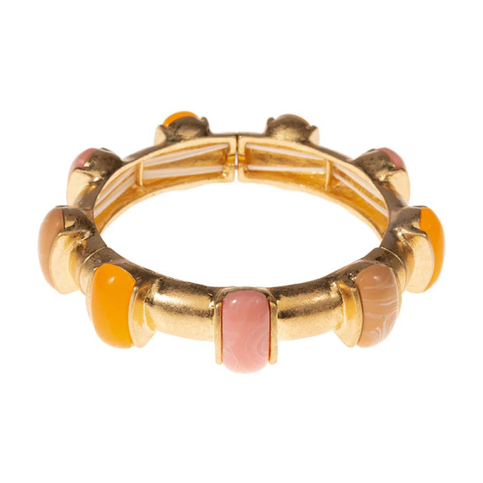 Natural Stone Pointed Stretch Bangle Bracelet