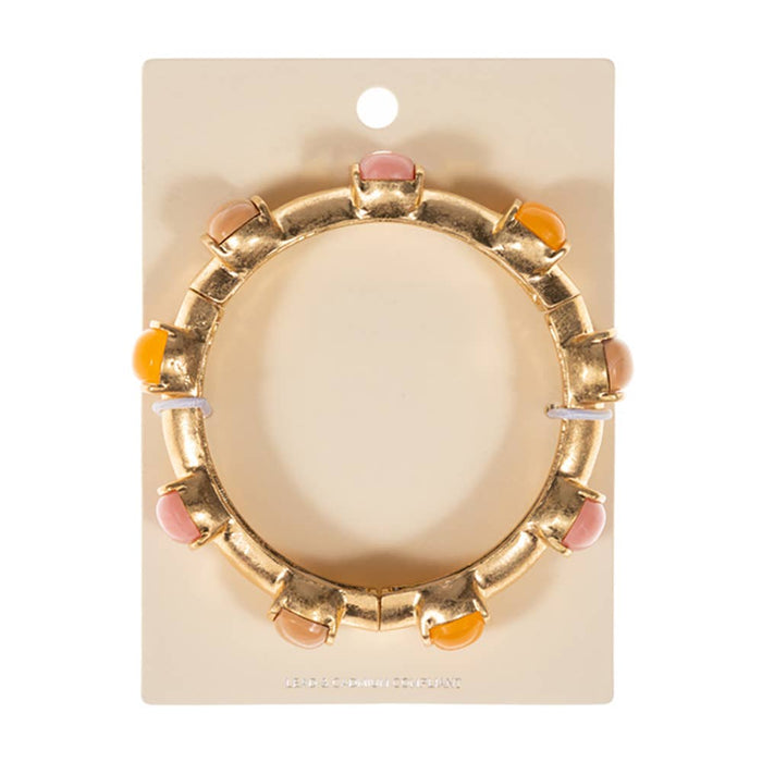 Natural Stone Pointed Stretch Bangle Bracelet