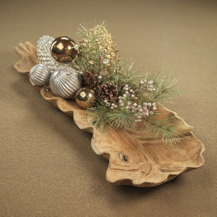 Needle Pine Tree w/Glitter Pinecone Pick - Holiday Decor by Carlyle Avenue