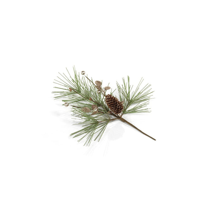 Needle Pine Tree w/Glitter Pinecone Pick - Holiday Decor by Carlyle Avenue
