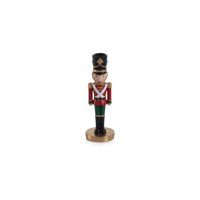 Nutcracker Taper Holder - Red & Green - Candle Holders by Carlyle Avenue