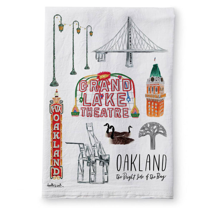 Oakland Collage Tea Towel