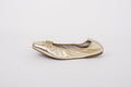 Side shot of gold ballet flat in sizes 42 43 44 45 46