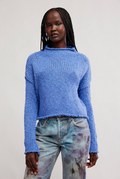 Opal Roll Neck Sweater in Peri Blue