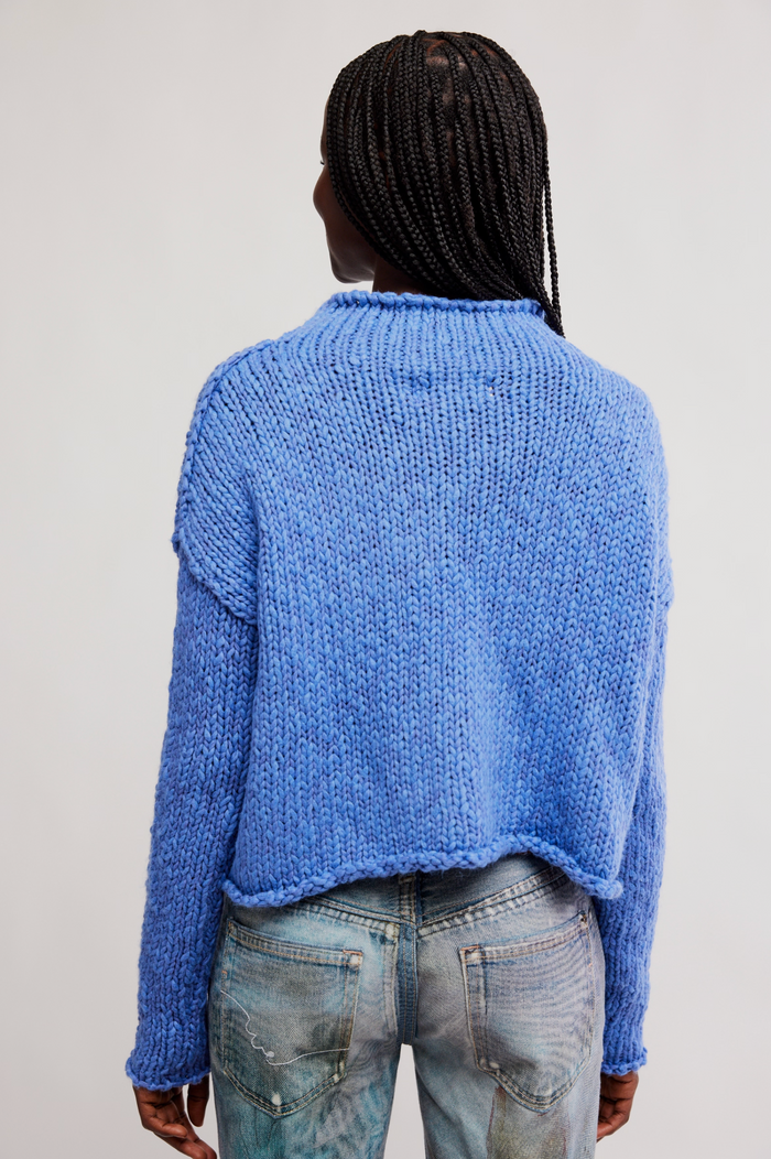 Opal Roll Neck Sweater in Peri Blue