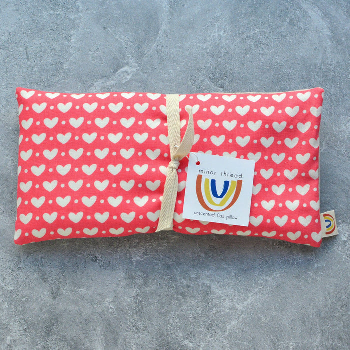 Pink and White Hearts Weighted Eye Pillow