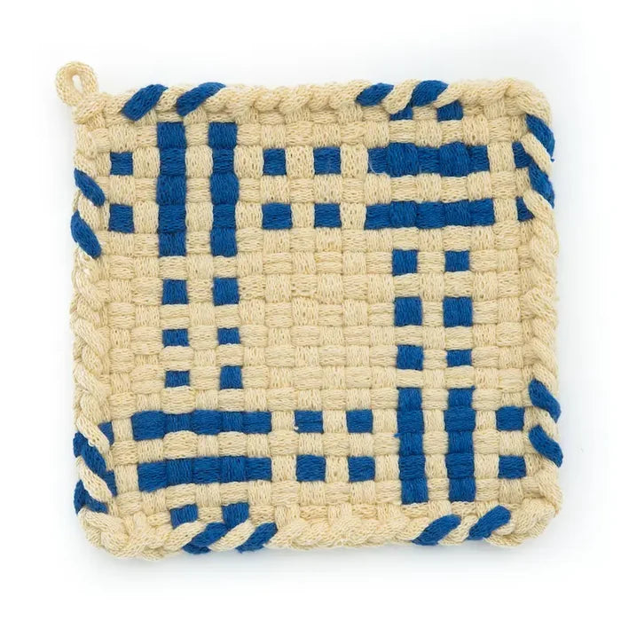 Pot Holder in Daffodil and Blue