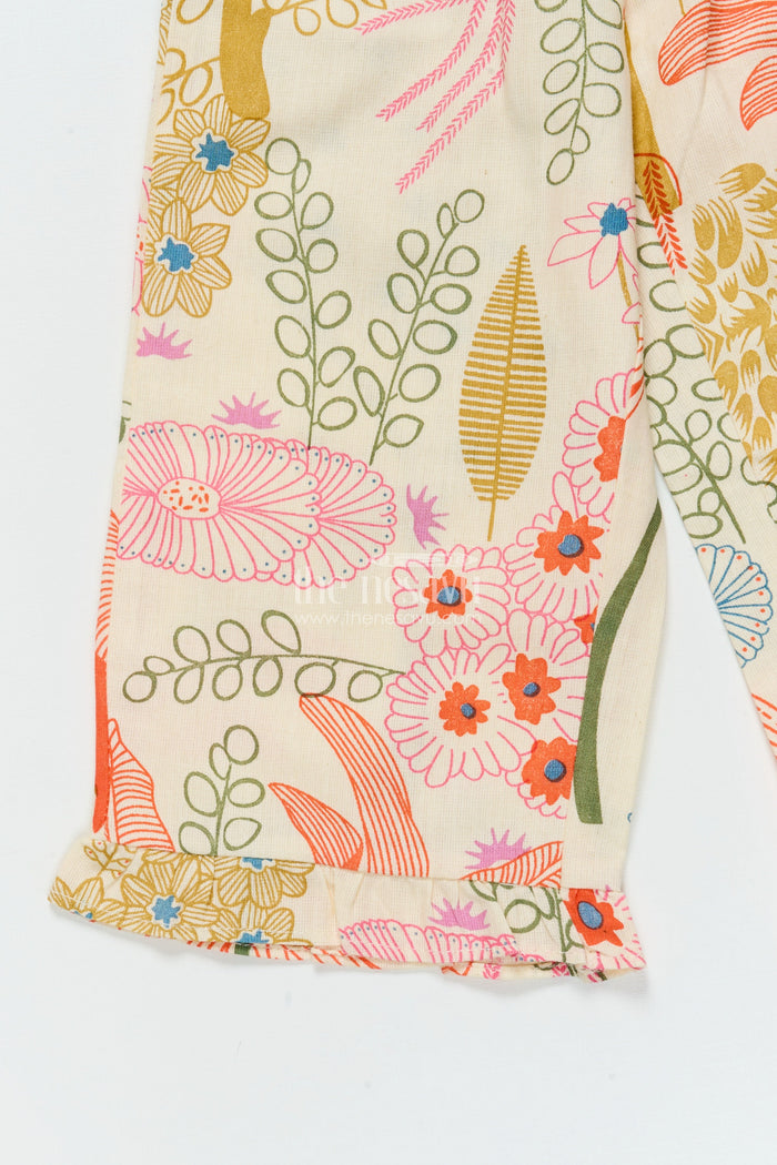 The Nesavu Girls Co-Ord Sets Printed Girls Co-Ord Set with Crop Top and Skirt for Day Outings Nesavu Nesavu girls digital printed cotton co-ord set skirt top perfect summer holidays fun days out