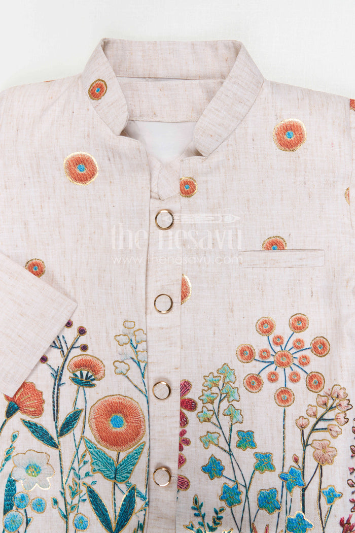 Printed Jacket Set for Boys for Family Outings and Everyday Ethnic Wear