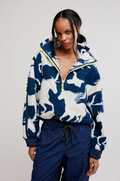 Printed Mountain High 1/2 Zip in Wild Horses Navy Combo