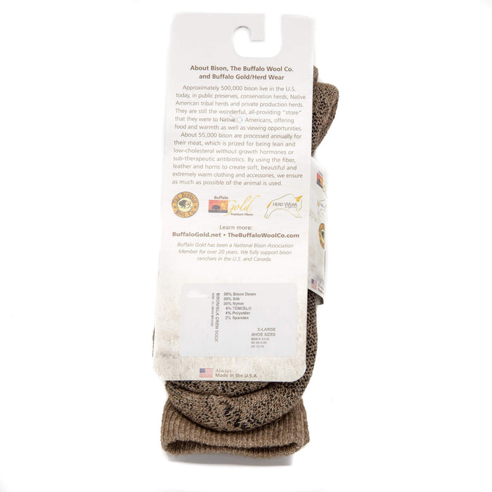 Pro-Gear Crew Bison/Silk Socks Bison Footwear The Buffalo Wool Co.