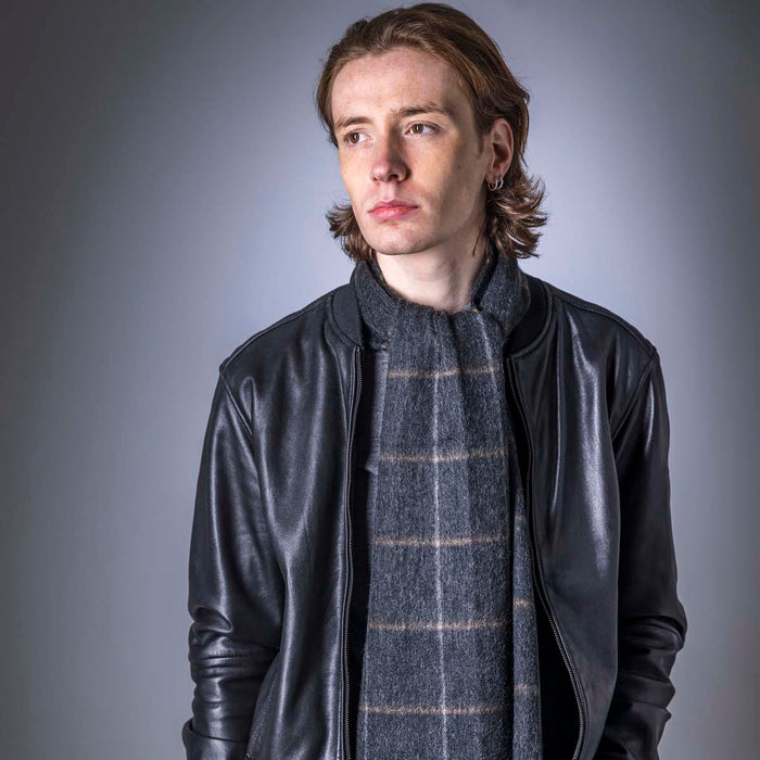 Pure Wool Box Check Scarf